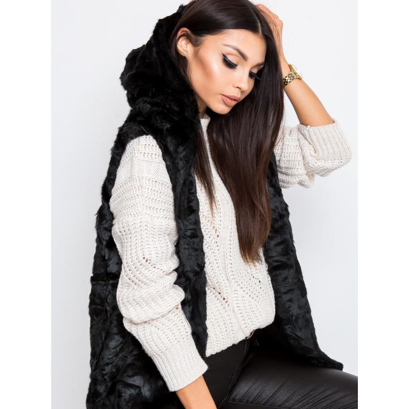 Női bolyhos mellény LIMA fekete