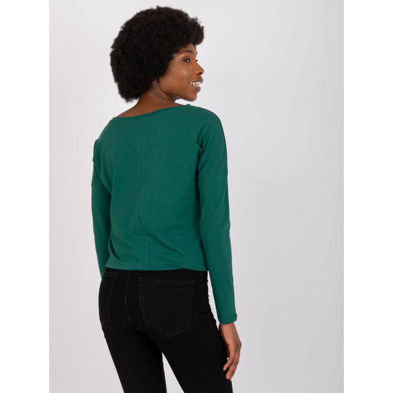 Dámska blúzka s dlhým rukávom CARLA tmavozelená