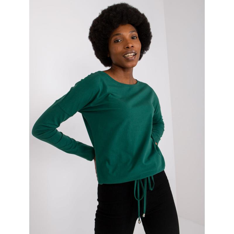Dámska blúzka s dlhým rukávom CARLA tmavozelená