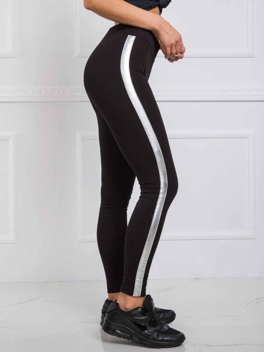Női leggings RUE PARIS csíkos fekete