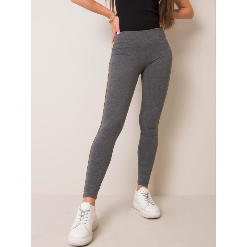 Dámské legíny RUE PARIS s pruhem tmavě šedé