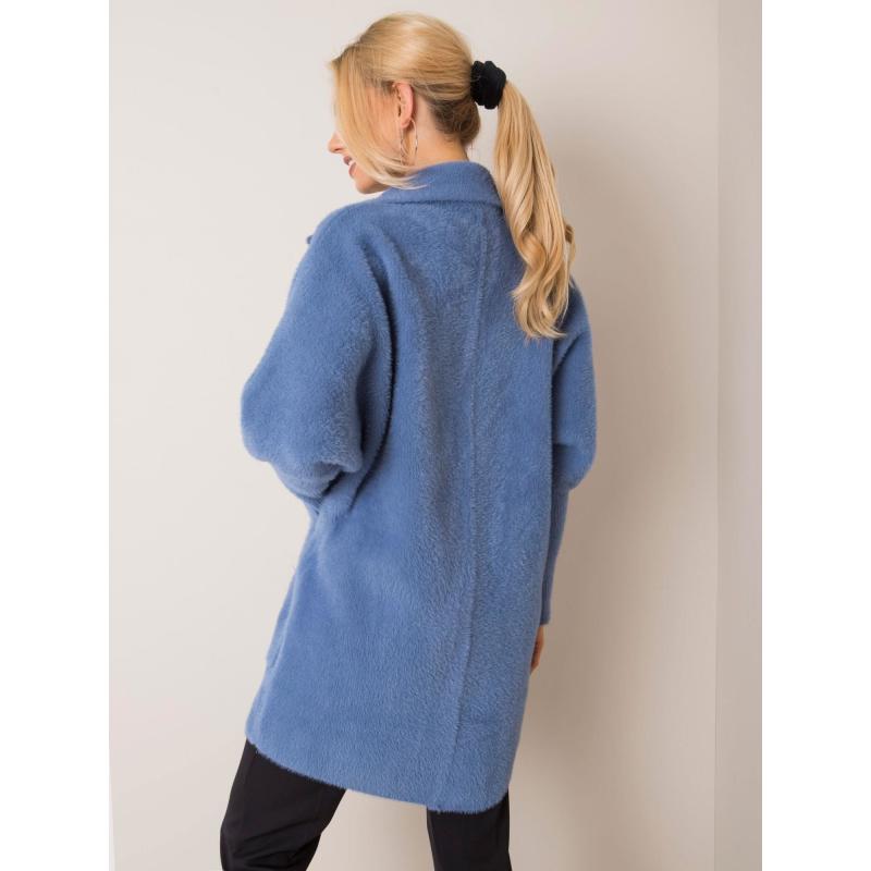 Dásmký kabát z alpaky NORA šedomodrý