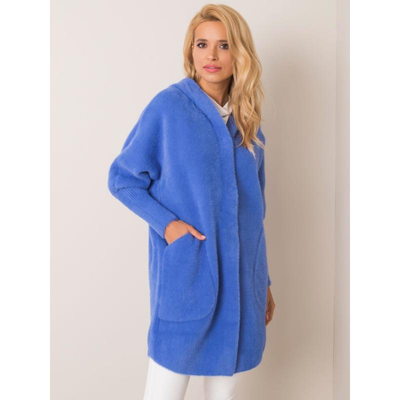 Dámský kabát z alpaky CAROLYN modrý 