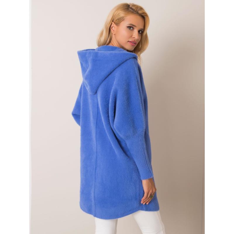 Dámský kabát z alpaky CAROLYN modrý 