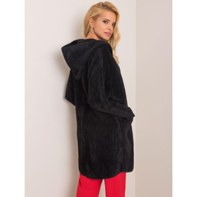 Dámský kabát z alpaky CAROLYN černý