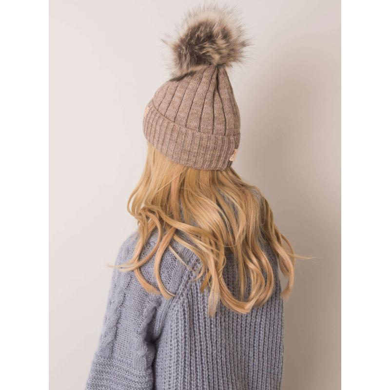 Dámska čiapka RUE PARIS tmavo béžová