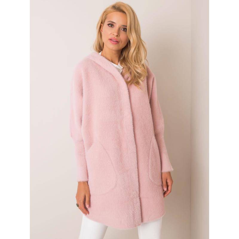 Dámský kabát z alpaky CAROLYN světle růžový 