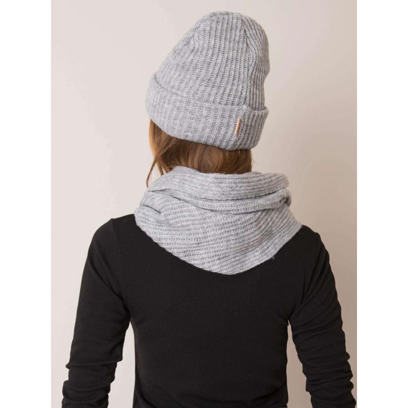 Dámská sada čepice a šála RUE PARIS šedá