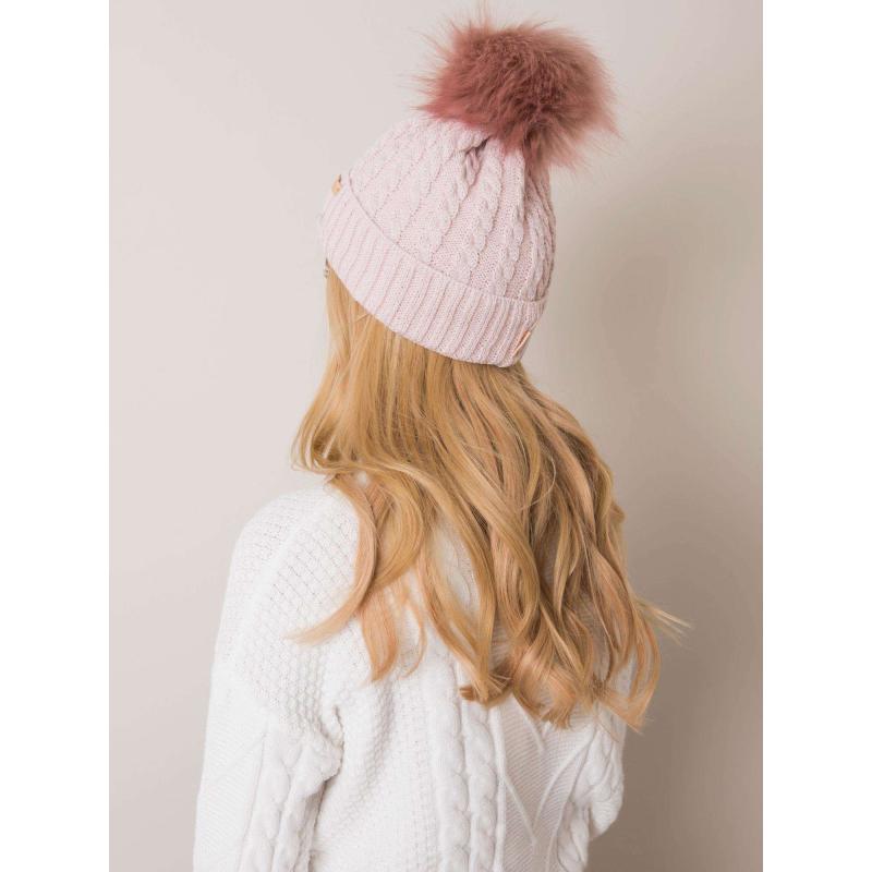 Női világos rózsaszínű sapka RUE PARIS