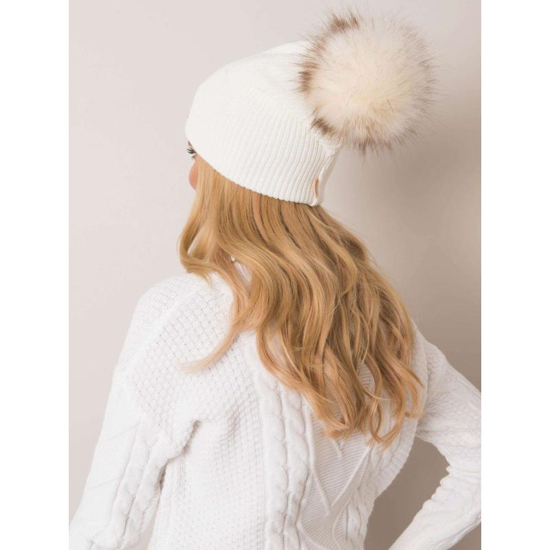 Ecru čepice s bambulí RUE PARIS