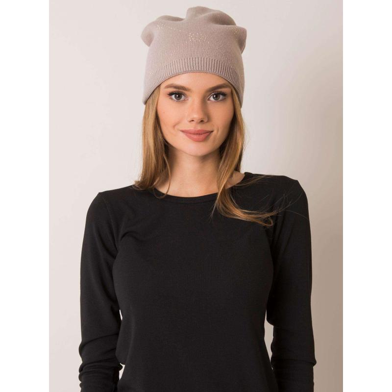 Dámska zimná čiapka RUE PARIS beige