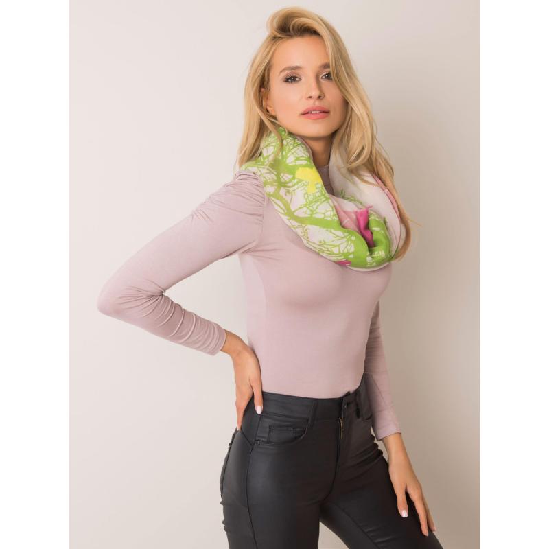 Dámský šátek vzorovaný BENTLY tmavě růžový a zelený 