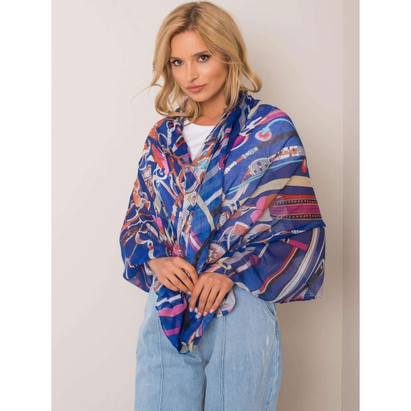 Dámsky vzorovaný šál CHASE cobalt blue