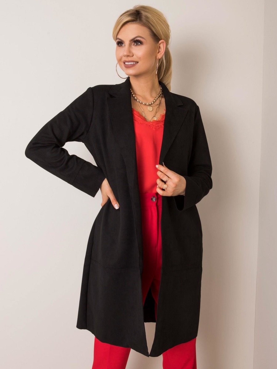 Dámsky semišový kabát Sellina STITCH & SOUL Black