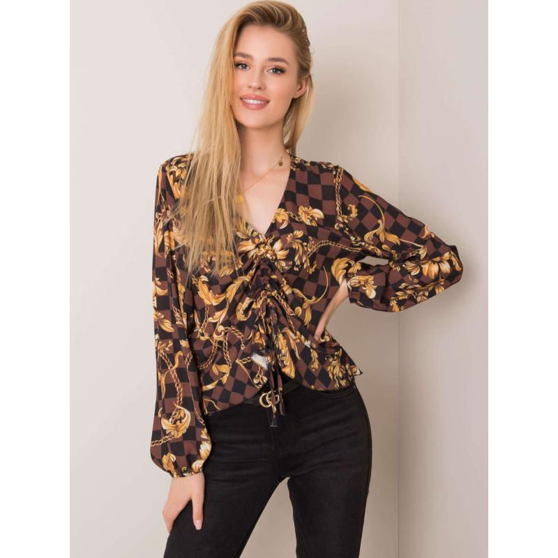 Női blúz BLAIRE barna-fekete