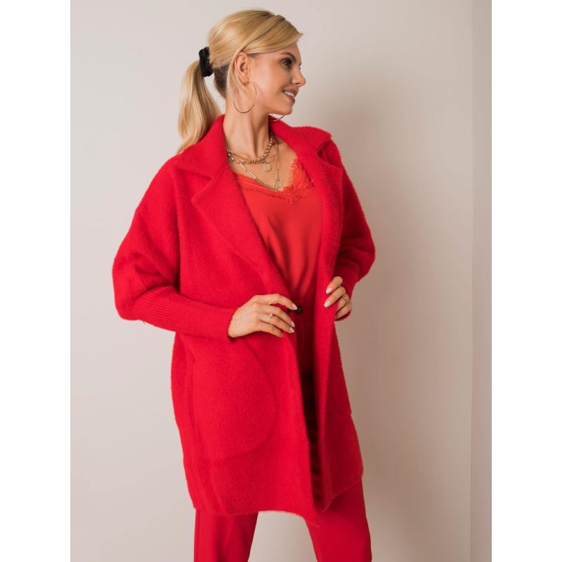Dámský kabát z alpaky NORA červený 
