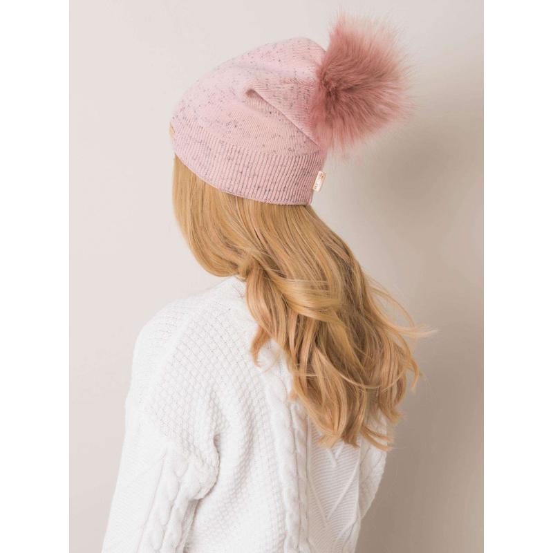 Dámska čiapka s bambulou RUE PARIS ružová