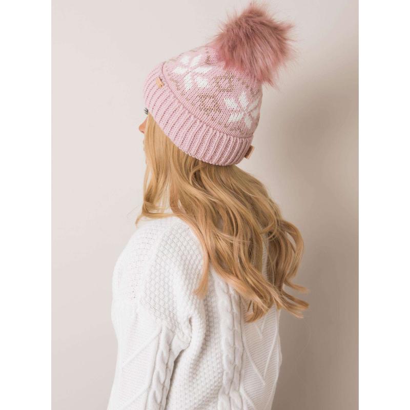 Svetloružová zimná čiapka RUE PARIS