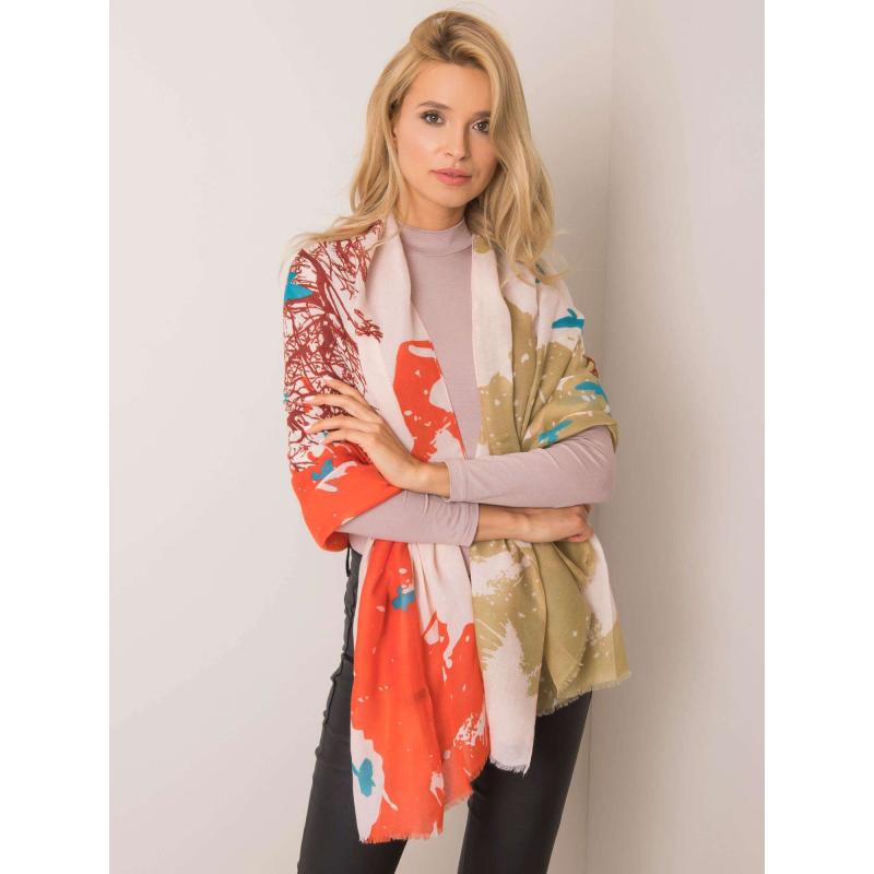 Dámska vzorovaná šatka JAMAL tmavo béžová a hnedá