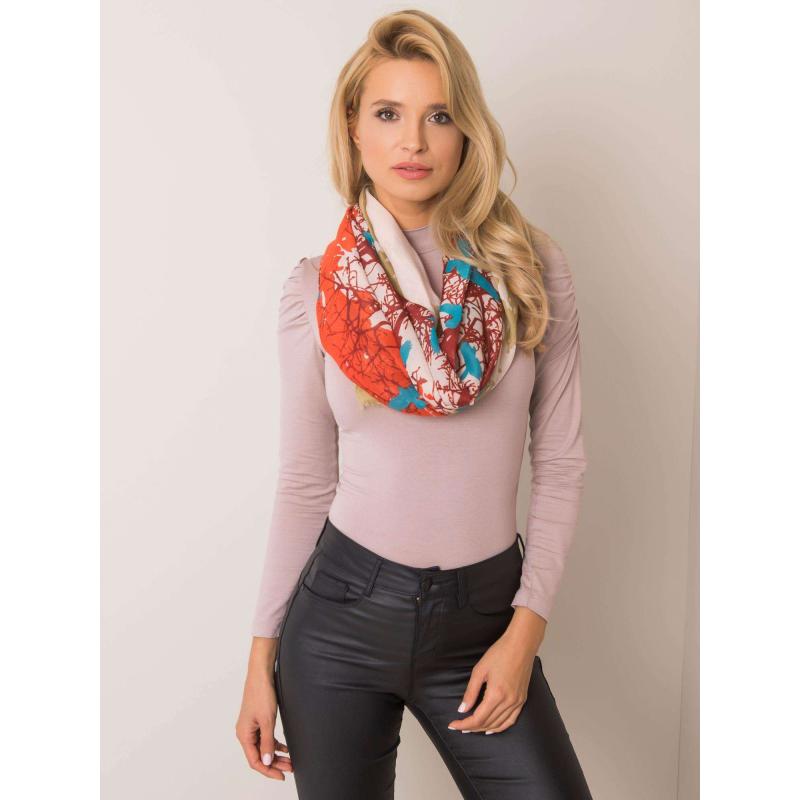 Dámska vzorovaná šatka JAMAL tmavo béžová a hnedá