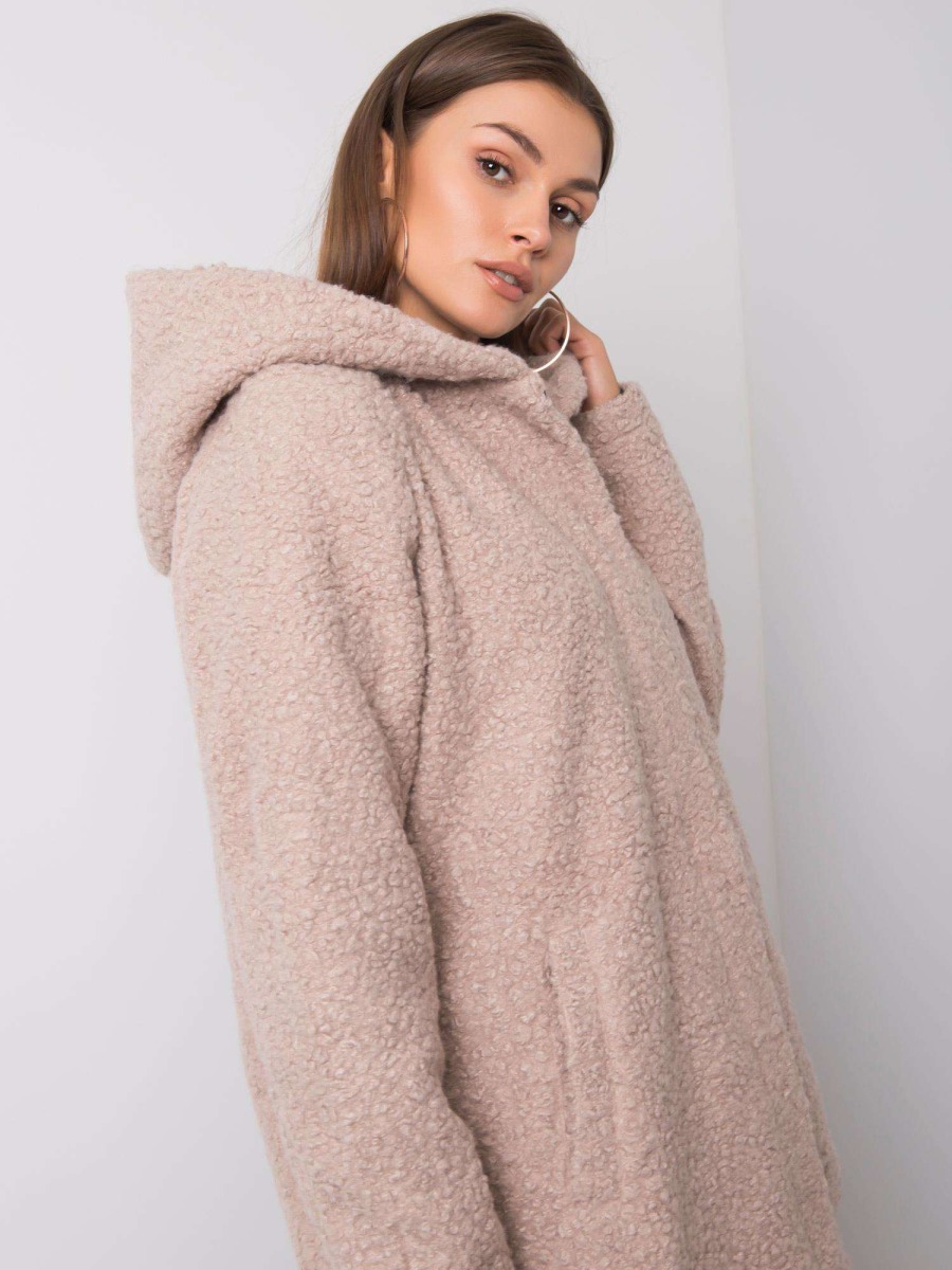Dámsky kabát z bouclé BEVERLY beige