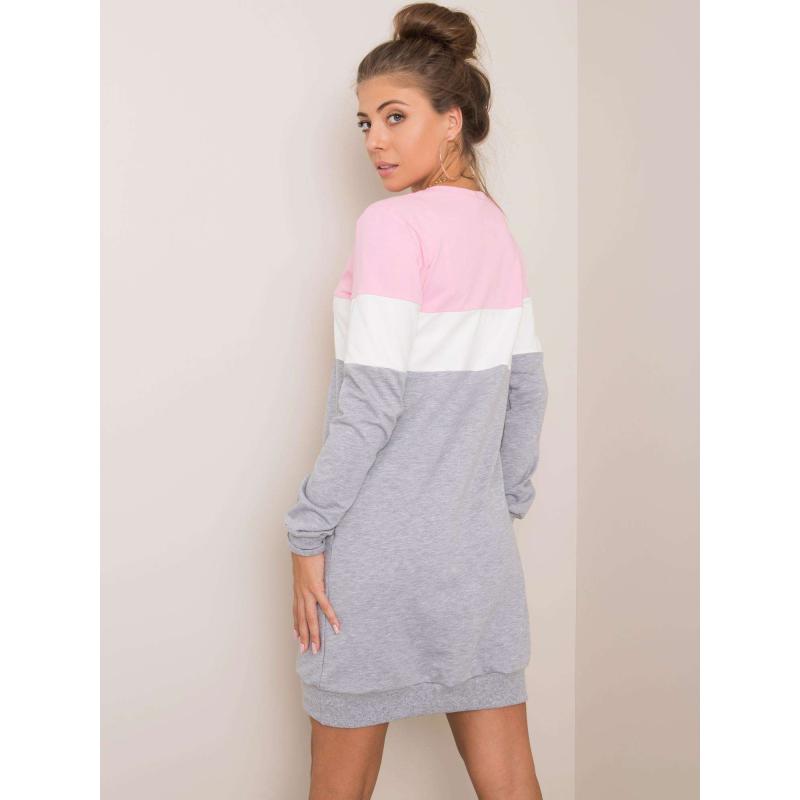 Dámské šaty Feliciana RUE PARIS růžové a šedé 