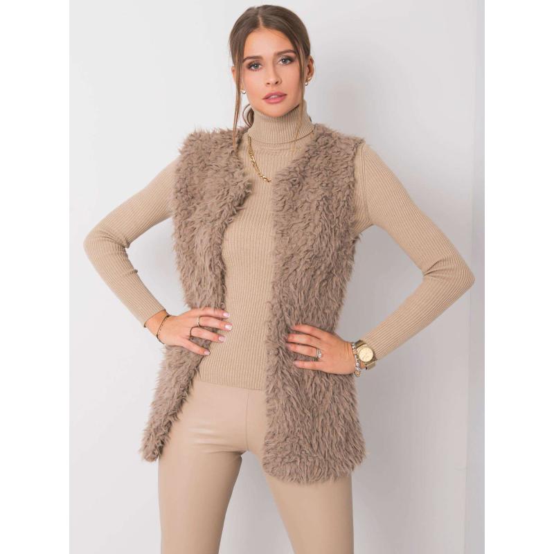 Dámská vesta kožešinová SYBILIE tmavě béžová