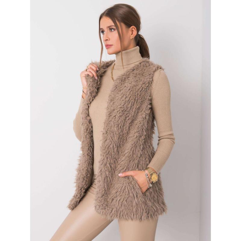Dámská vesta kožešinová SYBILIE tmavě béžová