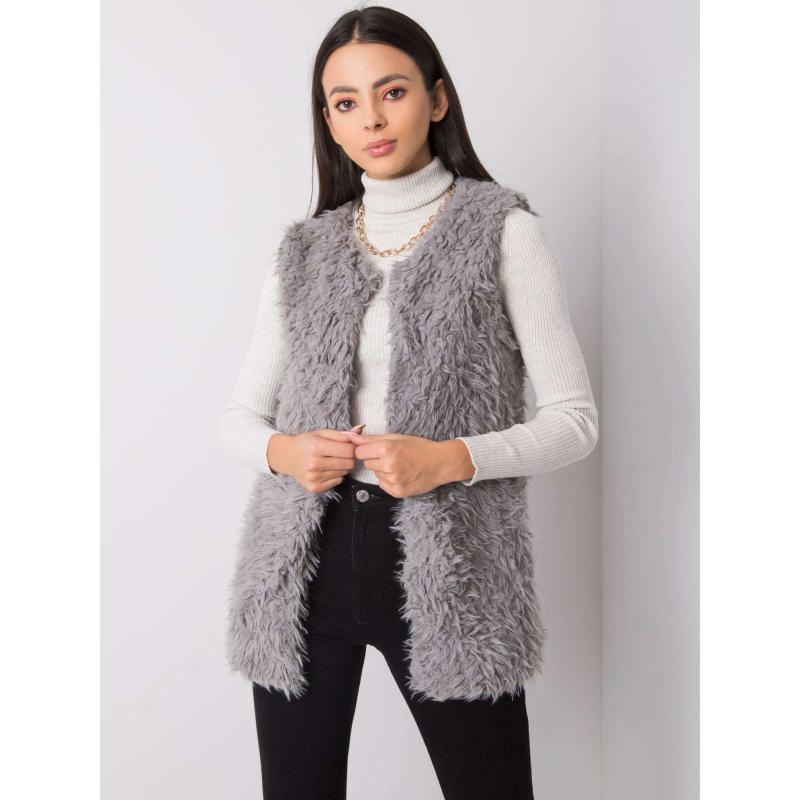 Dámská vesta kožešinová SYBILIE tmavě šedá