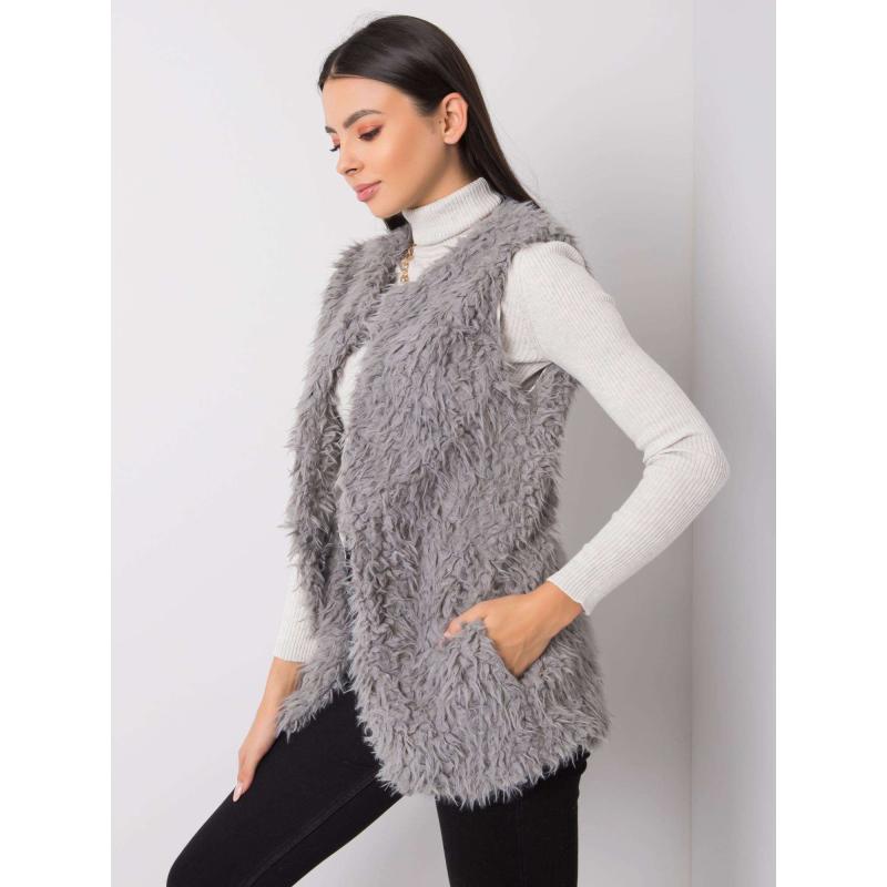 Dámská vesta kožešinová SYBILIE tmavě šedá