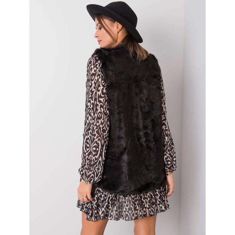 Női szőrmemellény ADELLE fekete
