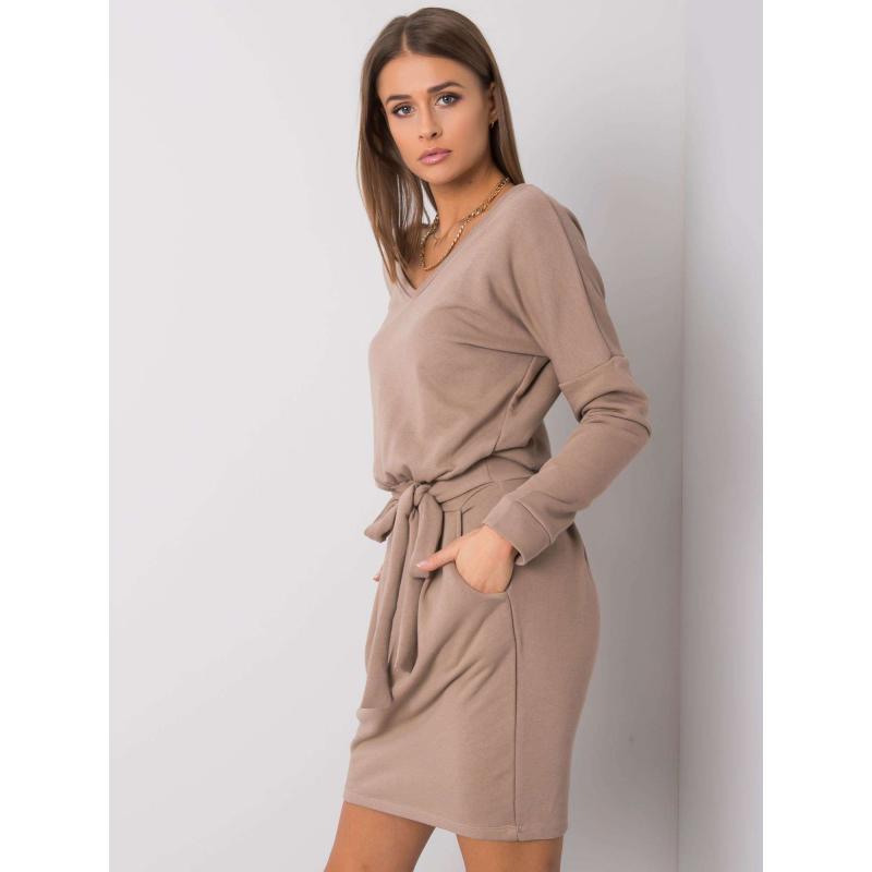 Dámské šaty Kloe RUE PARIS tmavě béžové 