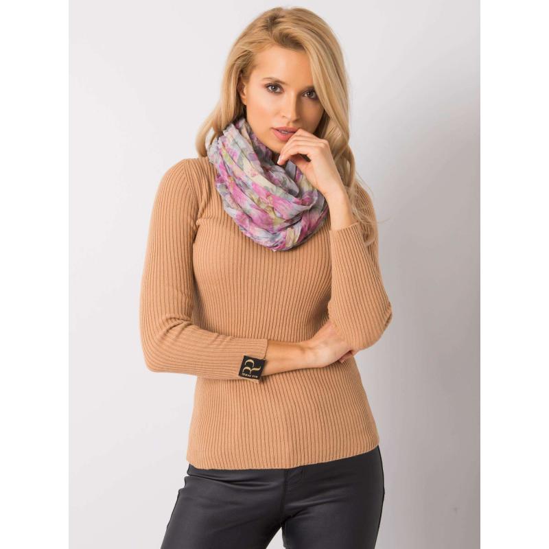 Světle šedý květinový šátek