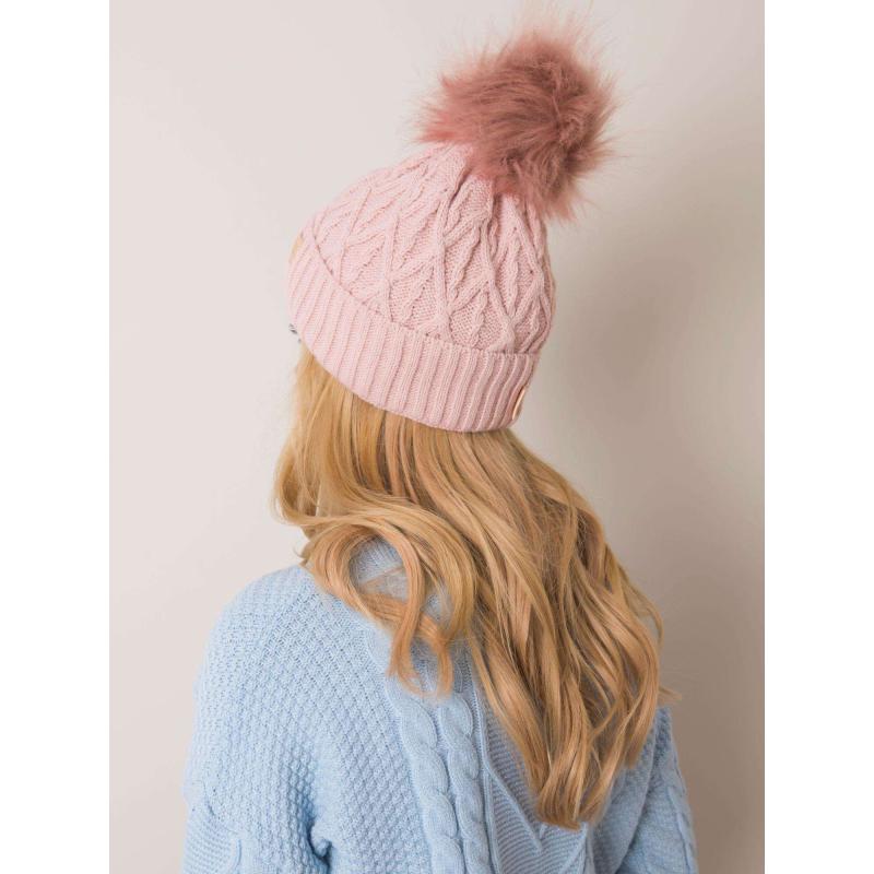 Világos rózsaszínű sapka pomponnal RUE PARIS