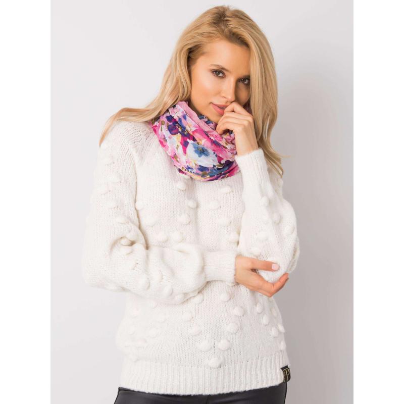 Rózsaszín virágos sál