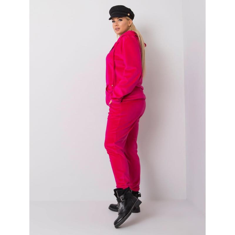 Dámsky velúrový plus size set MICHELL ružový