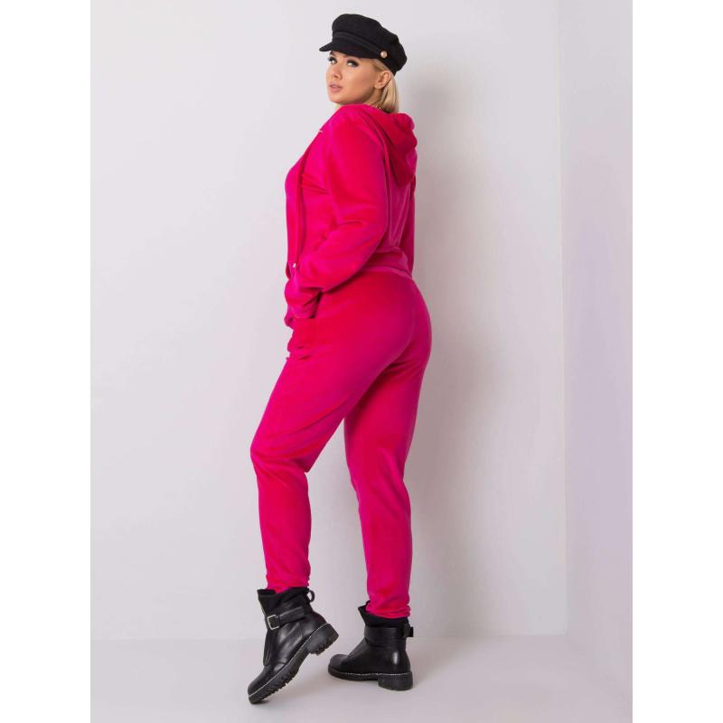 Dámsky velúrový plus size set MICHELL ružový
