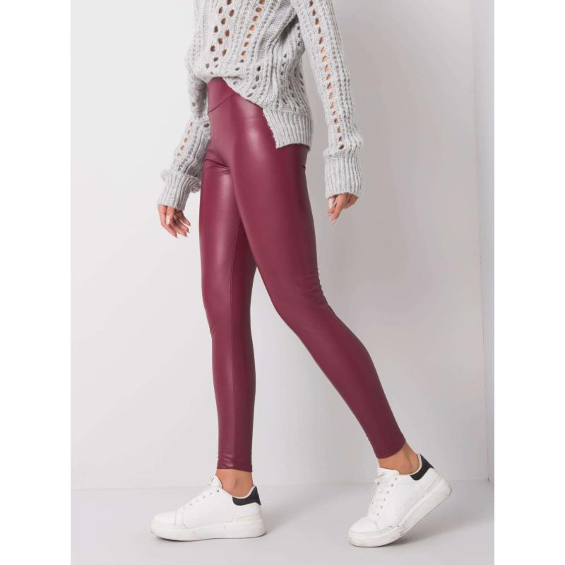 Dámske legíny z organickej kože Briana RUE PARIS bordová