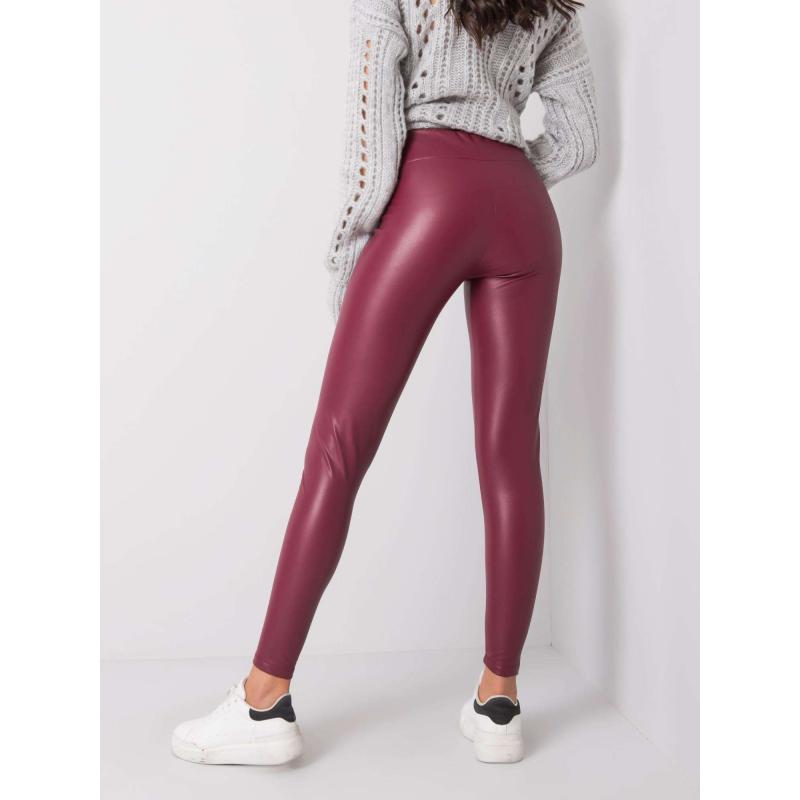 Dámske legíny z organickej kože Briana RUE PARIS bordová