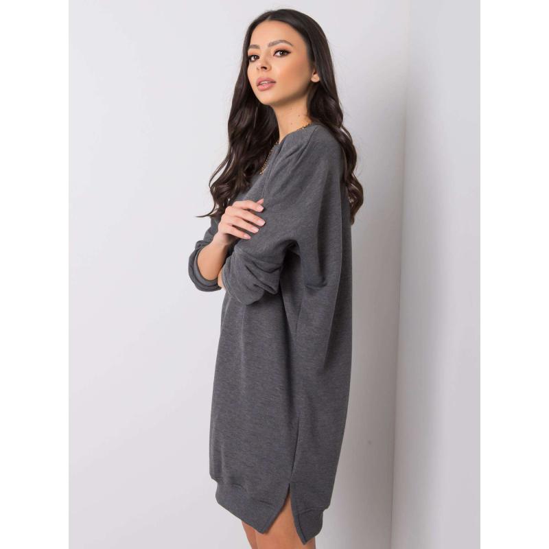 Tmavě šedé melanžové šaty Emille