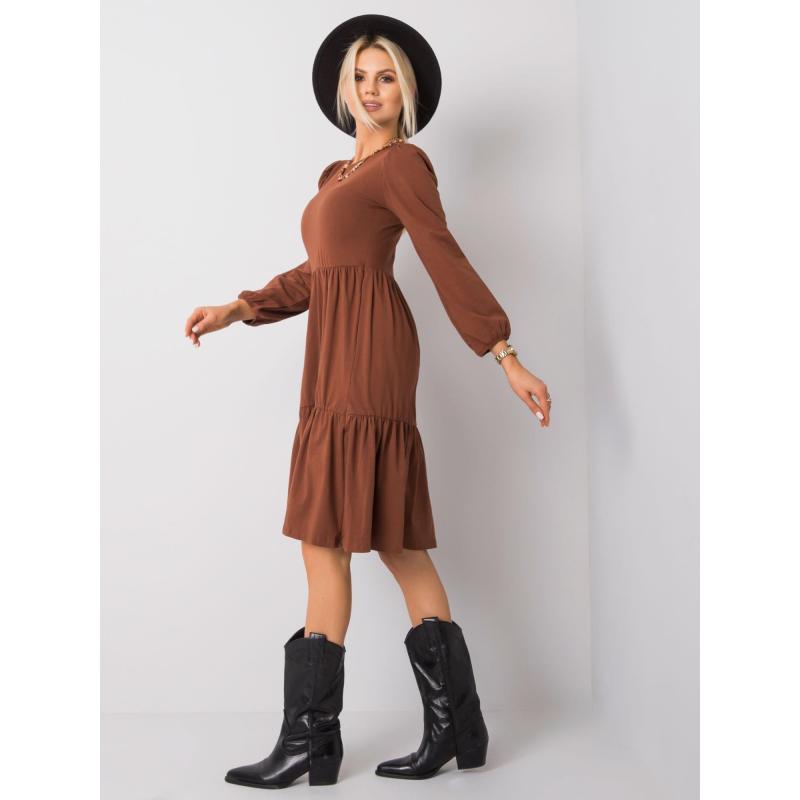 Hnědé šaty Yonne RUE PARIS