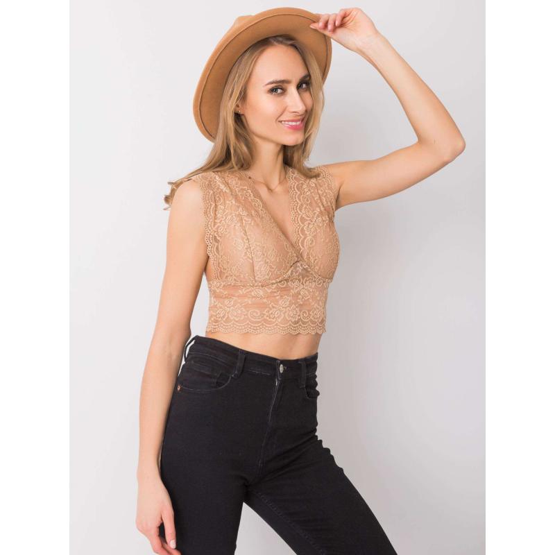 Dámský top krajkový od Shannon OCH BELLA béžový 