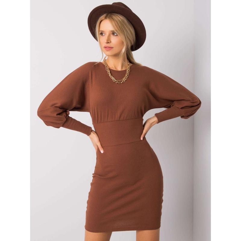 Hnedé pruhované šaty Leticia RUE PARIS