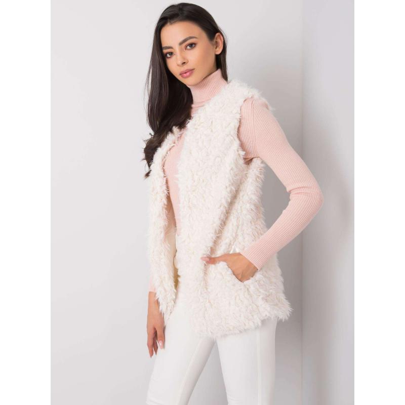 Dámská kožešinová vesta SYBILLE ecru