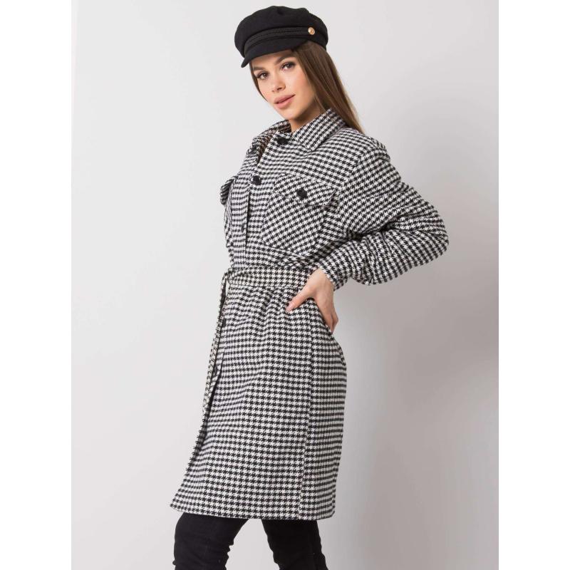 Dámský kabát TORI černobílý 