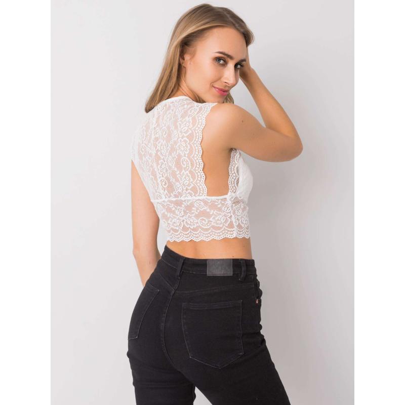 Dámský top krajkový Shannon OCH BELLA bílý