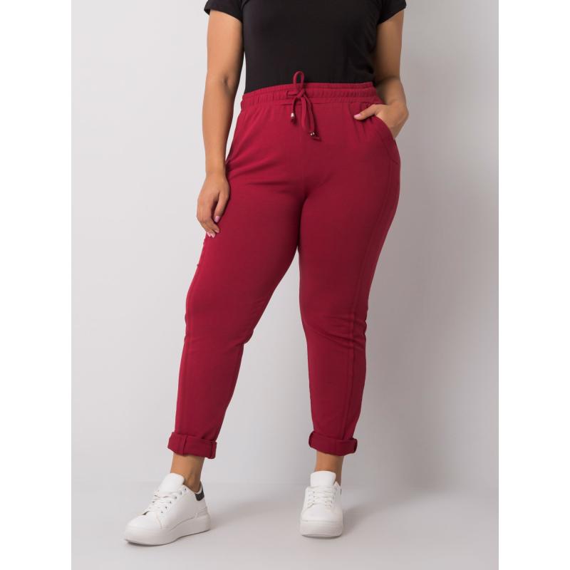 Női plus size melegítőnadrág ALVA burgundi