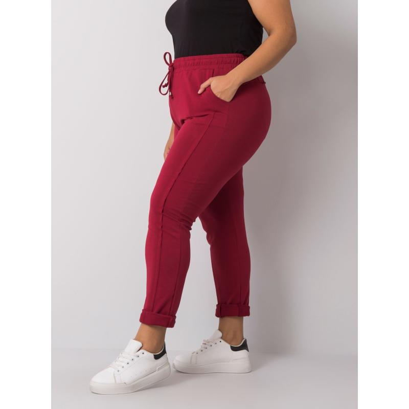 Női plus size melegítőnadrág ALVA burgundi