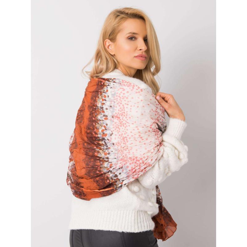 Női sál virágmintás JUDAH sötét narancssárga színben