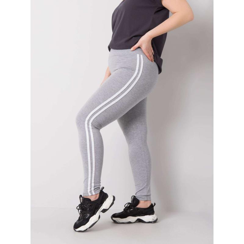 Női plusz méretű leggings melange pamut MILLIE szürke